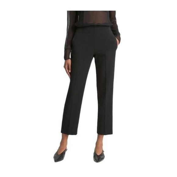 Vince Women's Black Velvet Side Stripe Cropped Straight Leg Pants XL NWT NEW